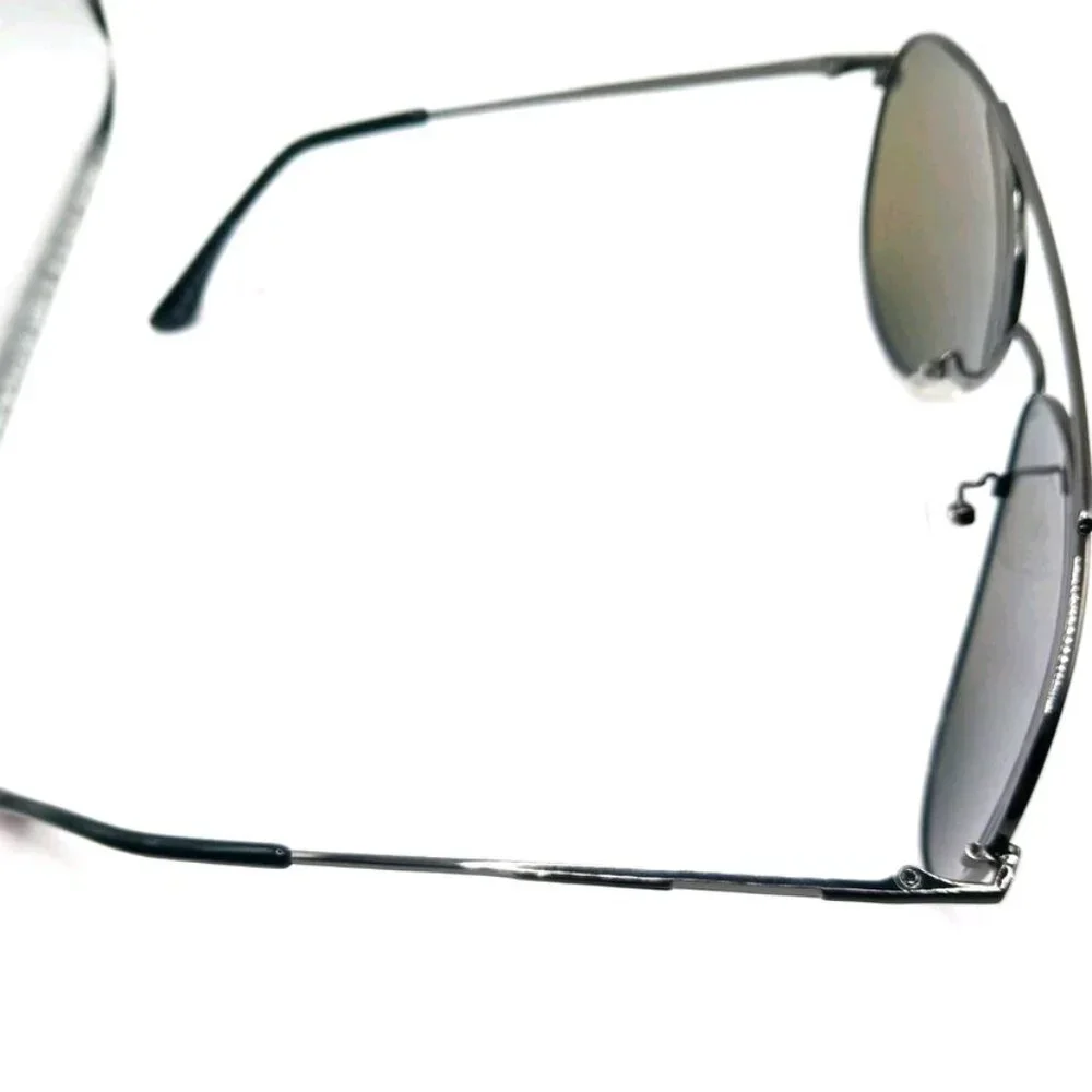 Aviation Style Sunglasses Metal Frame Blue Mirror Lenses UV400 New Unisex